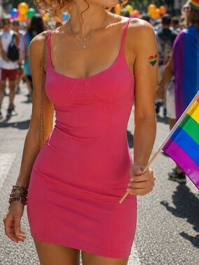 Calvin Klein Barbie Pink Bodycon Dress